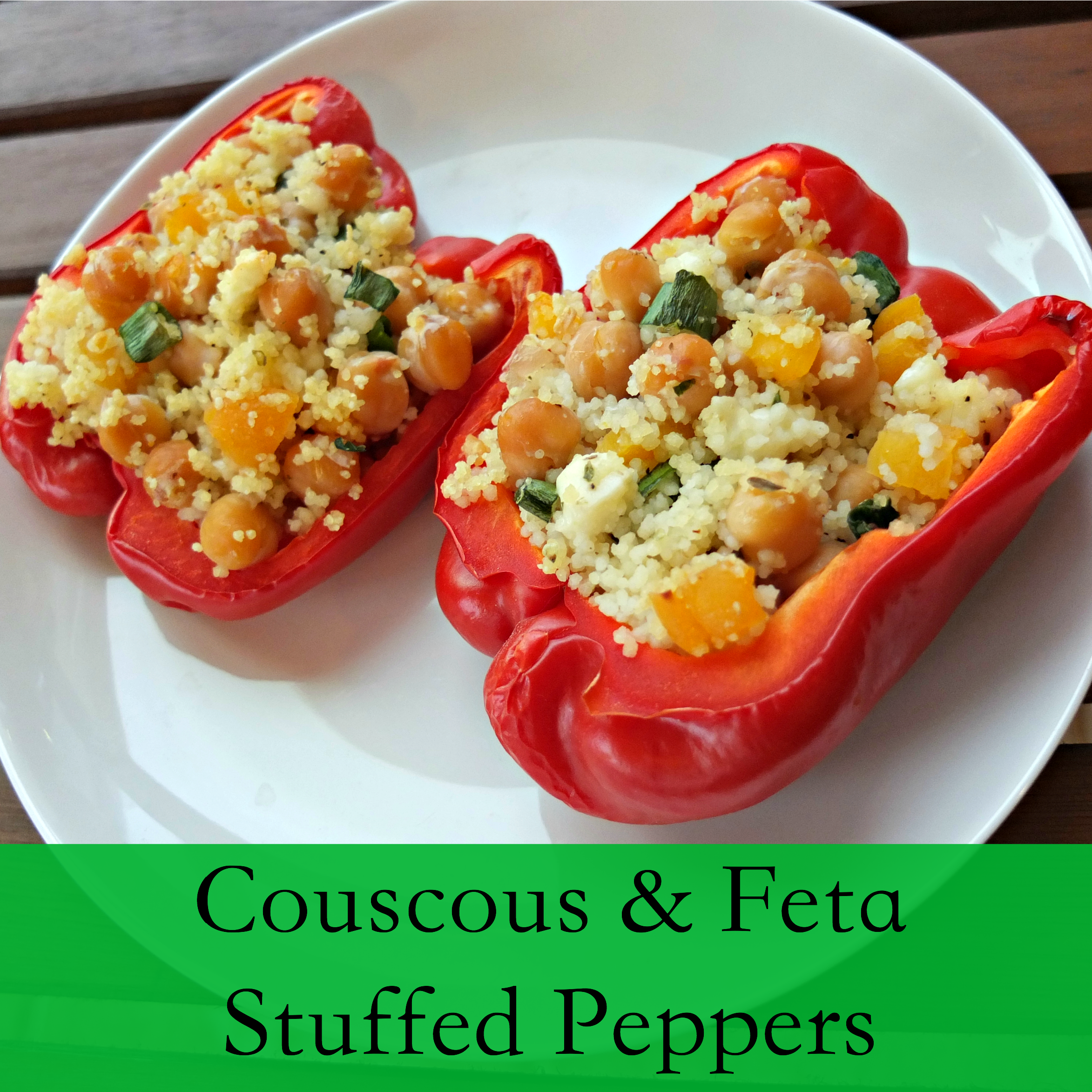Vegetarian Main Dish: Couscous and Feta Stuffed Peppers
