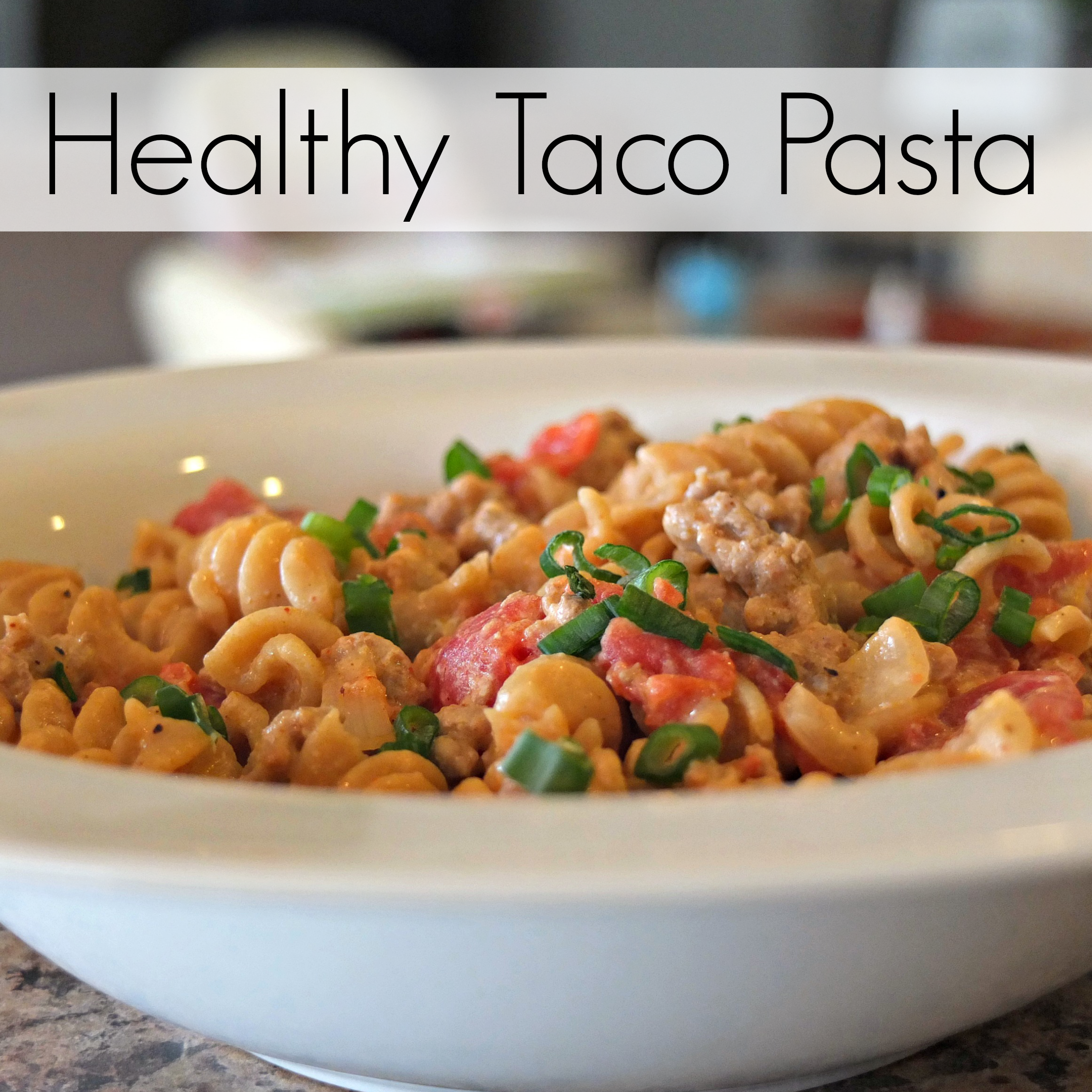 Healthy Taco Pasta. A fresh, healthy alternative to Hamburger Helper! #comfortfood